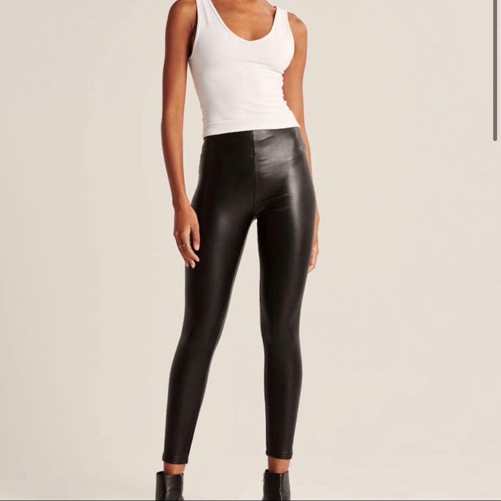 Abercrombie & Fitch Black Faux Leather Leggings